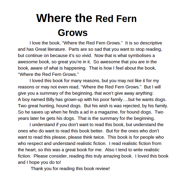 where the red fern grows rating